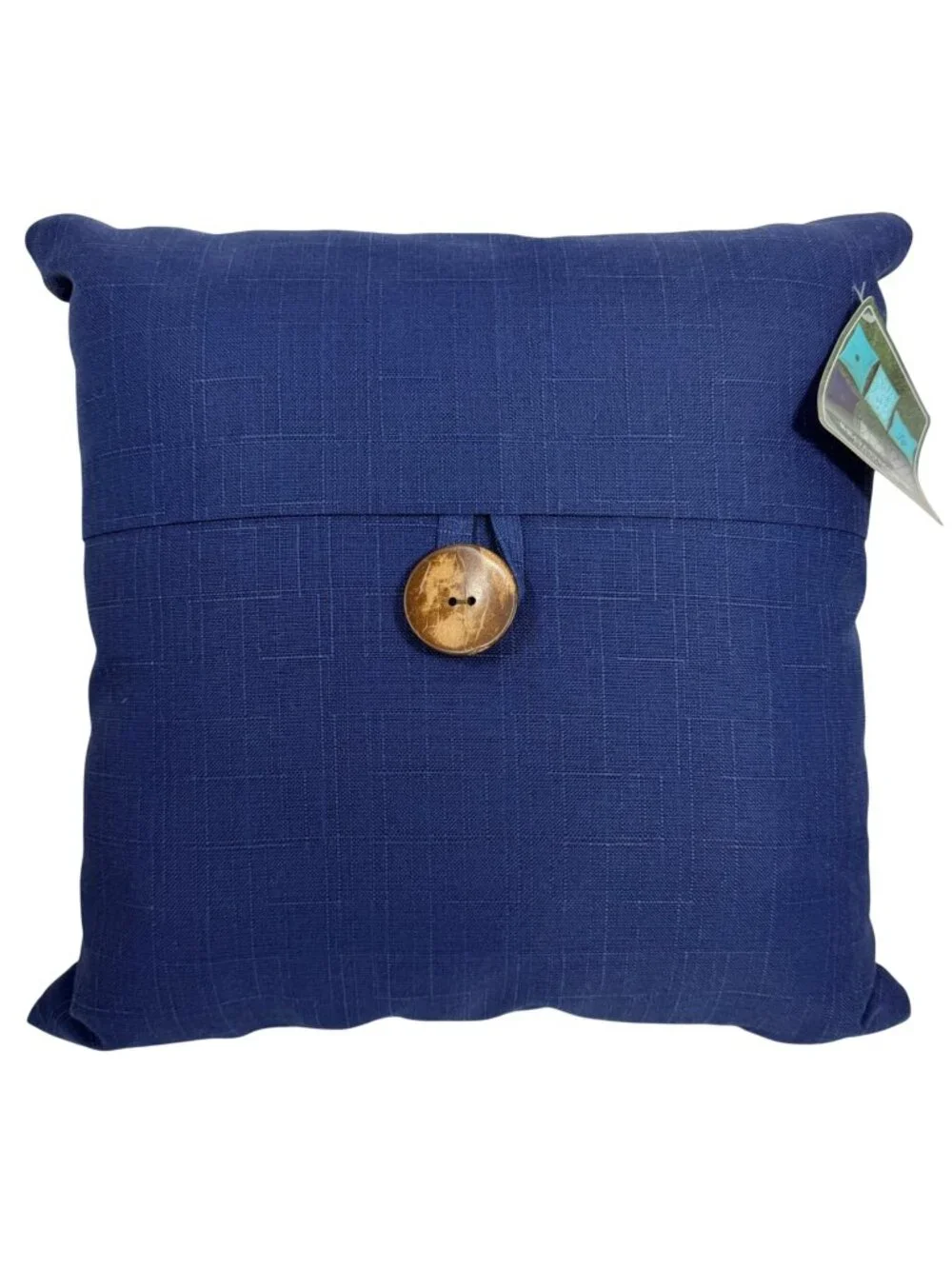 NWT Lush Decor Navy Blue Button Accent Outdoor Pillow Cushion 20x20 Waterproof